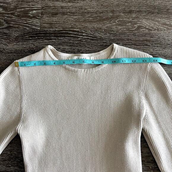 EUC Veiled New York Ribbed Knit Long Sleeve Bodysuit Beige Neutral | Size Medium - Picture 11 of 15